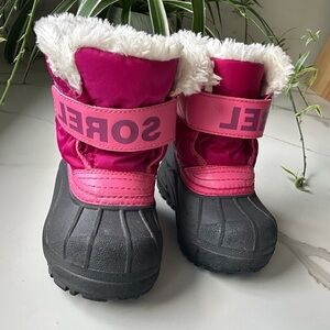 Sorel Fuchsia and Charcoal Snow Boots
